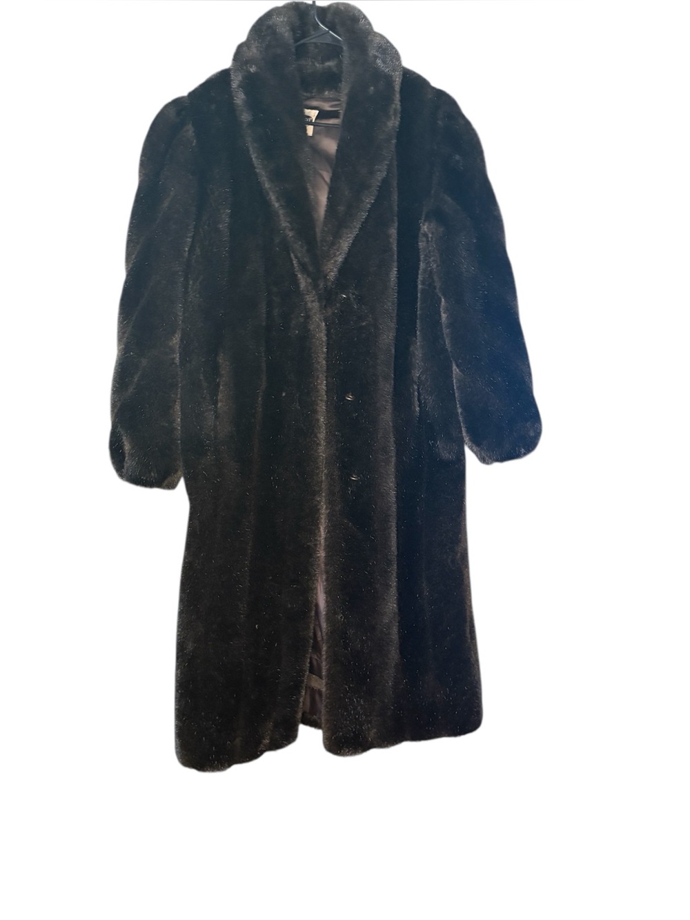 Vintage Mark Reed dark brown faux fur coat